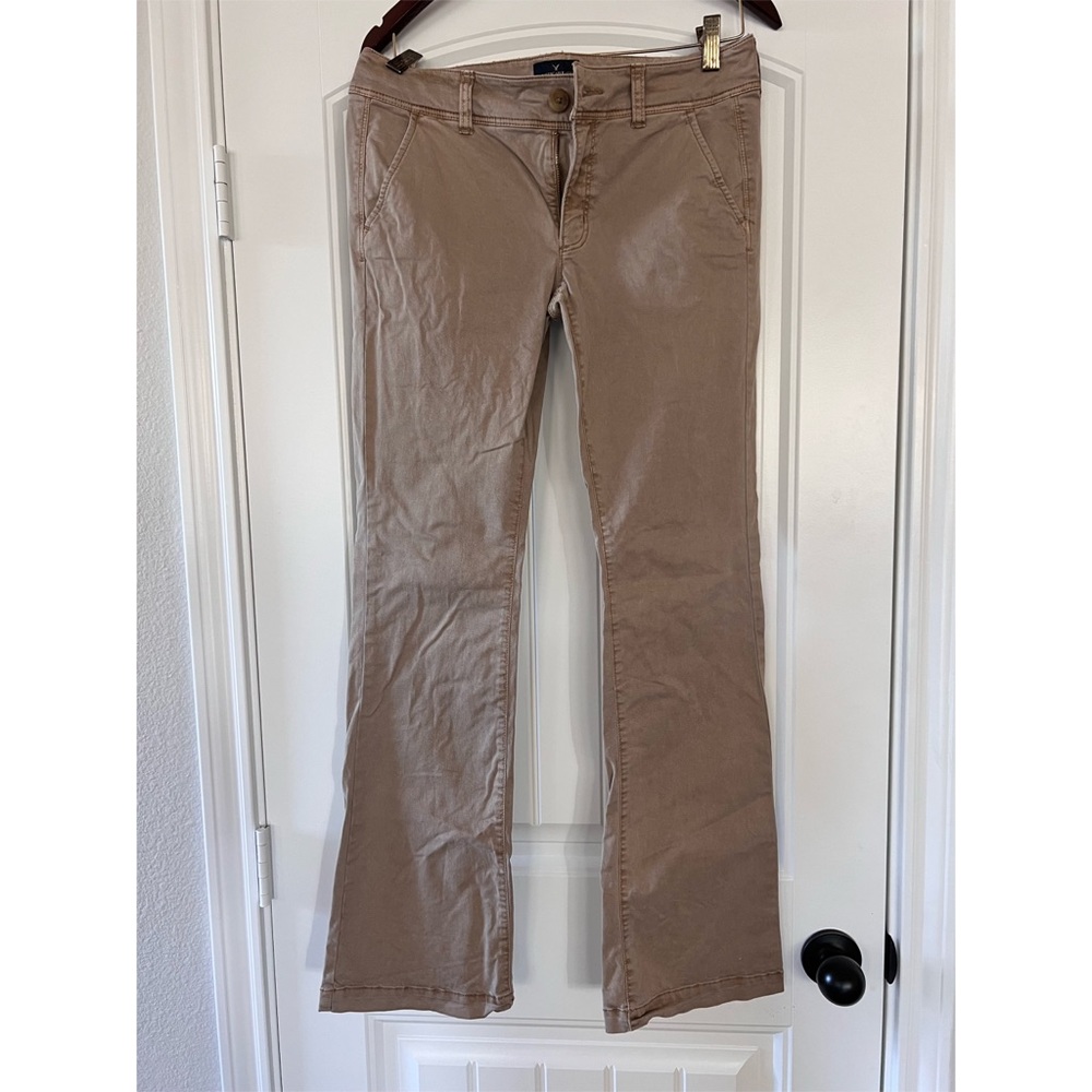 American Eagle kick boot khaki pants